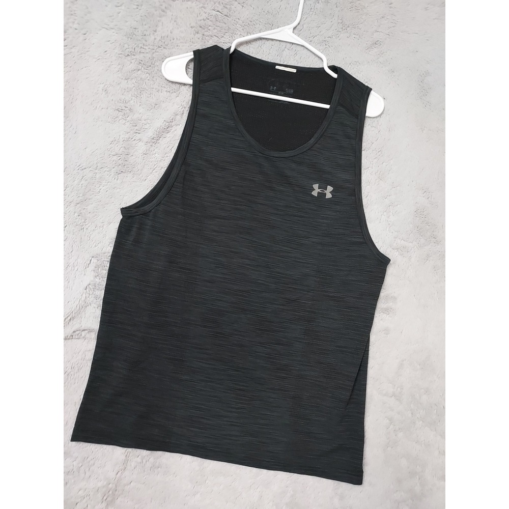 Under Armour Shirt Mens Large Heatgear Fitted Tank Top Sleeveless Threadborne L